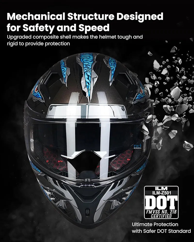 ILM Motorcycle Helmet Full Face Casco DOT Model. ⭐⭐⭐⭐⭐ (4.9/5)