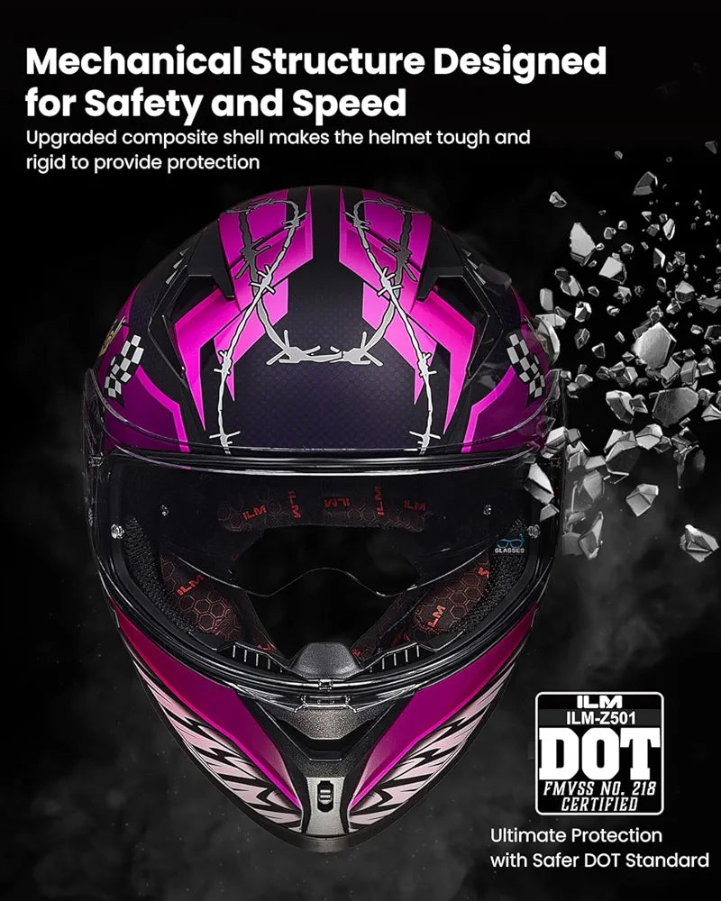 ILM Motorcycle Helmet Full Face Casco DOT Model. ⭐⭐⭐⭐⭐ (4.9/5)
