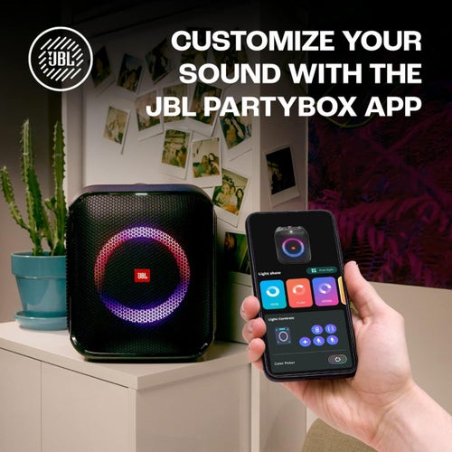 JBL PartyBox Encore Essential Bluetooth Party Speaker with JBL Pro Sound, IPX4 Splash proof, 100 Watt RMS Microphone Input.   ⭐⭐⭐⭐⭐(4.9/5)