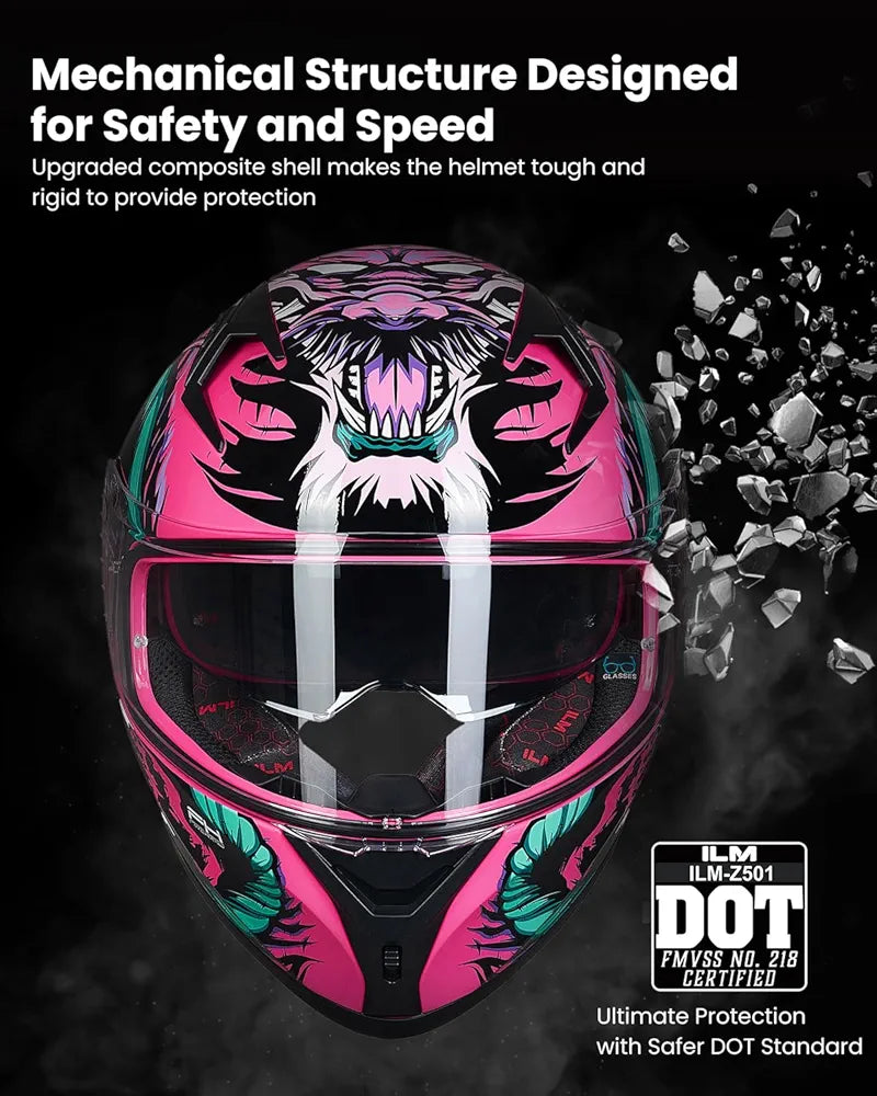 ILM Motorcycle Helmet Full Face Casco DOT Model. ⭐⭐⭐⭐⭐ (4.9/5)