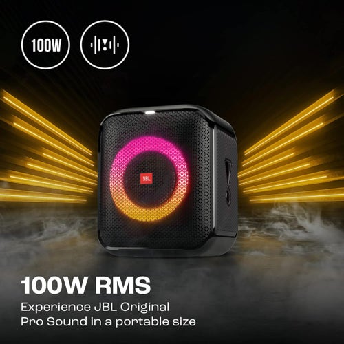 JBL PartyBox Encore Essential Bluetooth Party Speaker with JBL Pro Sound, IPX4 Splash proof, 100 Watt RMS Microphone Input.   ⭐⭐⭐⭐⭐(4.9/5)