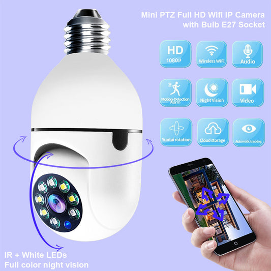 WiFi CAMERA 1080P Bulb 4X Zoom Camera E27 Home 5GWiFi Alarm Monitor.  ⭐⭐⭐⭐⭐(4.9/5)