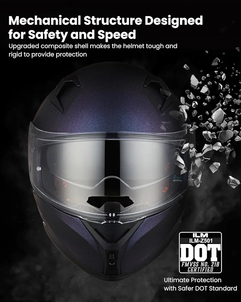 ILM Motorcycle Helmet Full Face Casco DOT Model.            ⭐⭐⭐⭐⭐ (4.9/5)