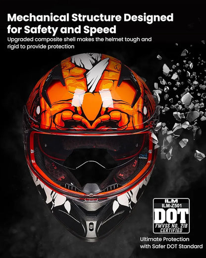 ILM Motorcycle Helmet Full Face Casco DOT Model.            ⭐⭐⭐⭐⭐ (4.9/5)