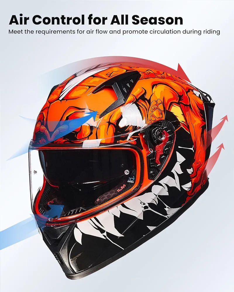 ILM Motorcycle Helmet Full Face Casco DOT Model.            ⭐⭐⭐⭐⭐ (4.9/5)