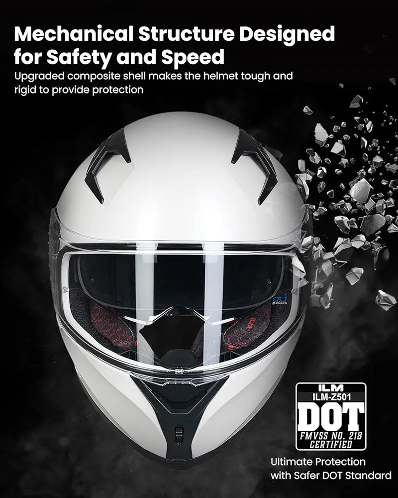 ILM Motorcycle Helmet Full Face Casco DOT Model.            ⭐⭐⭐⭐⭐ (4.9/5)