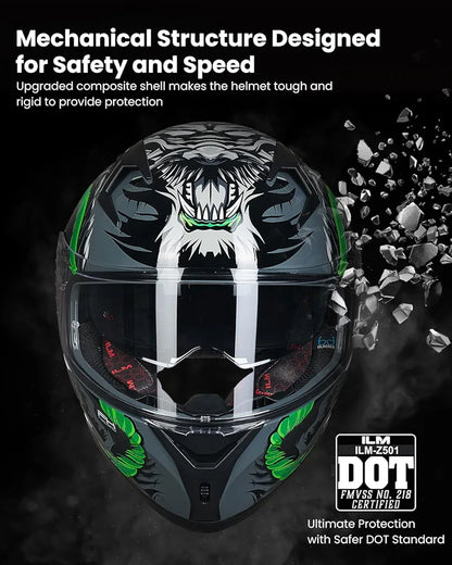 ILM Motorcycle Helmet Full Face Casco DOT Model.            ⭐⭐⭐⭐⭐ (4.9/5)