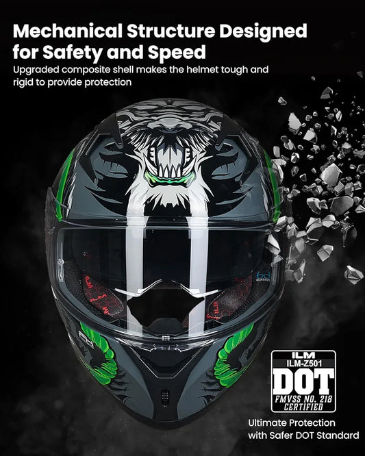 ILM Motorcycle Helmet Full Face Casco DOT Model.            ⭐⭐⭐⭐⭐ (4.9/5)