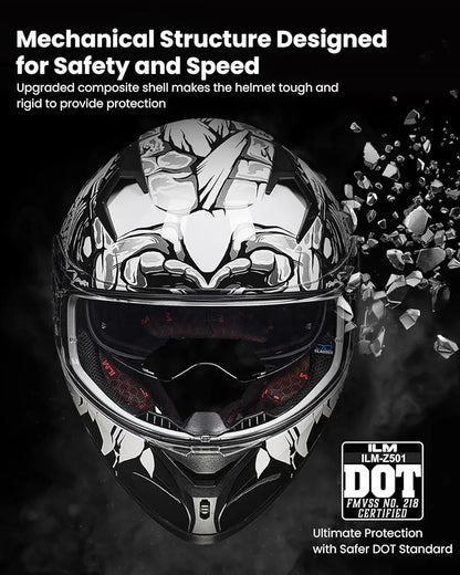 ILM Motorcycle Helmet Full Face Casco DOT Model.            ⭐⭐⭐⭐⭐ (4.9/5)