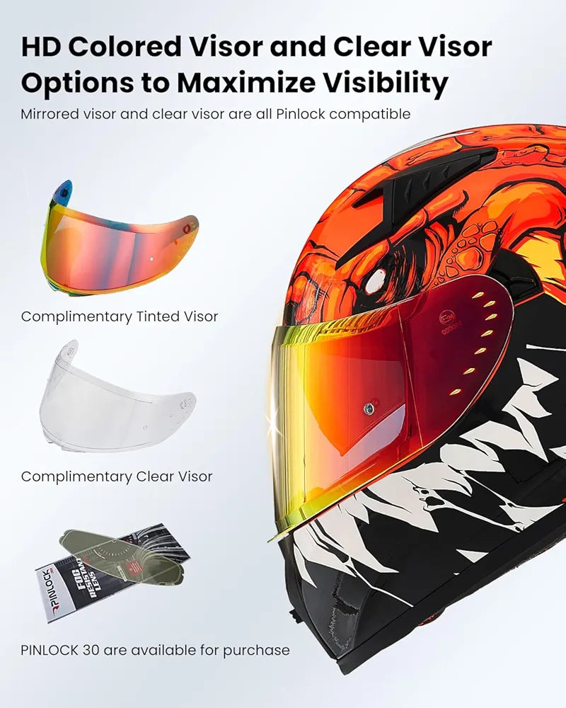 ILM Motorcycle Helmet Full Face Casco DOT Model.            ⭐⭐⭐⭐⭐ (4.9/5)