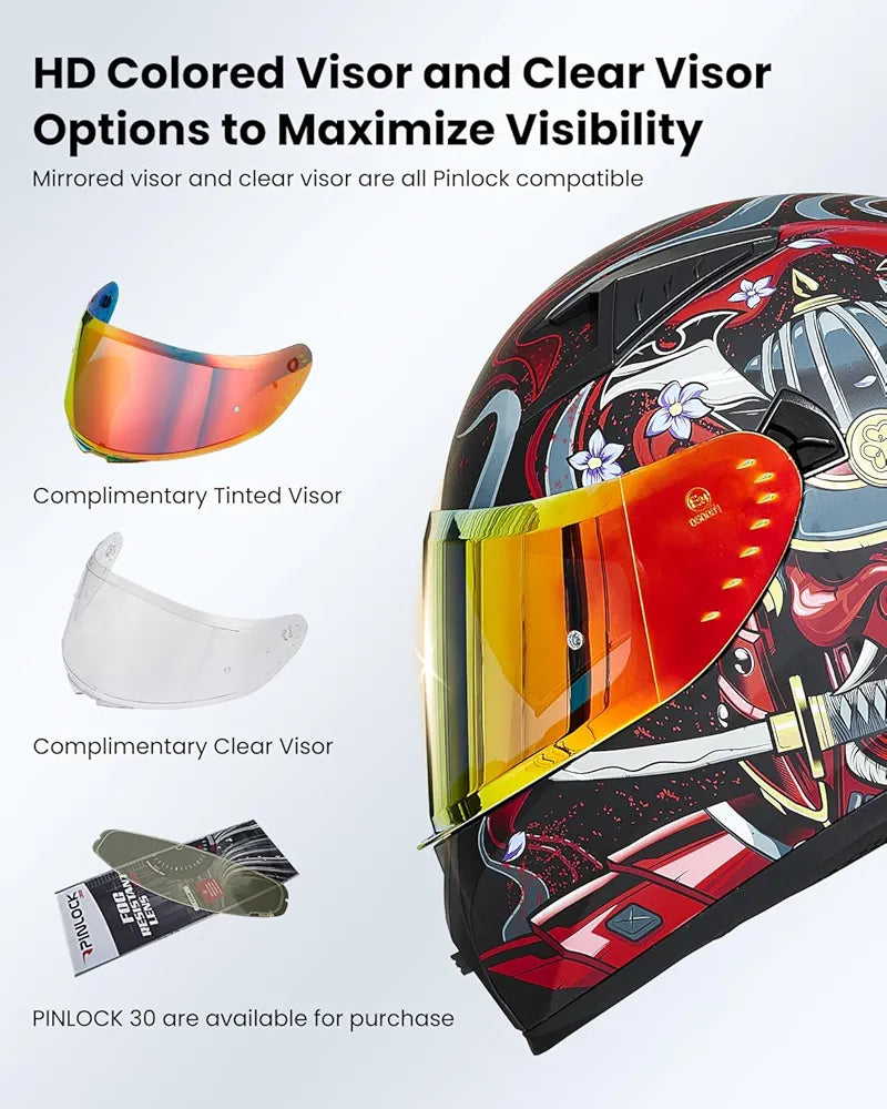 ILM Motorcycle Helmet Full Face Casco DOT Model.            ⭐⭐⭐⭐⭐ (4.9/5)