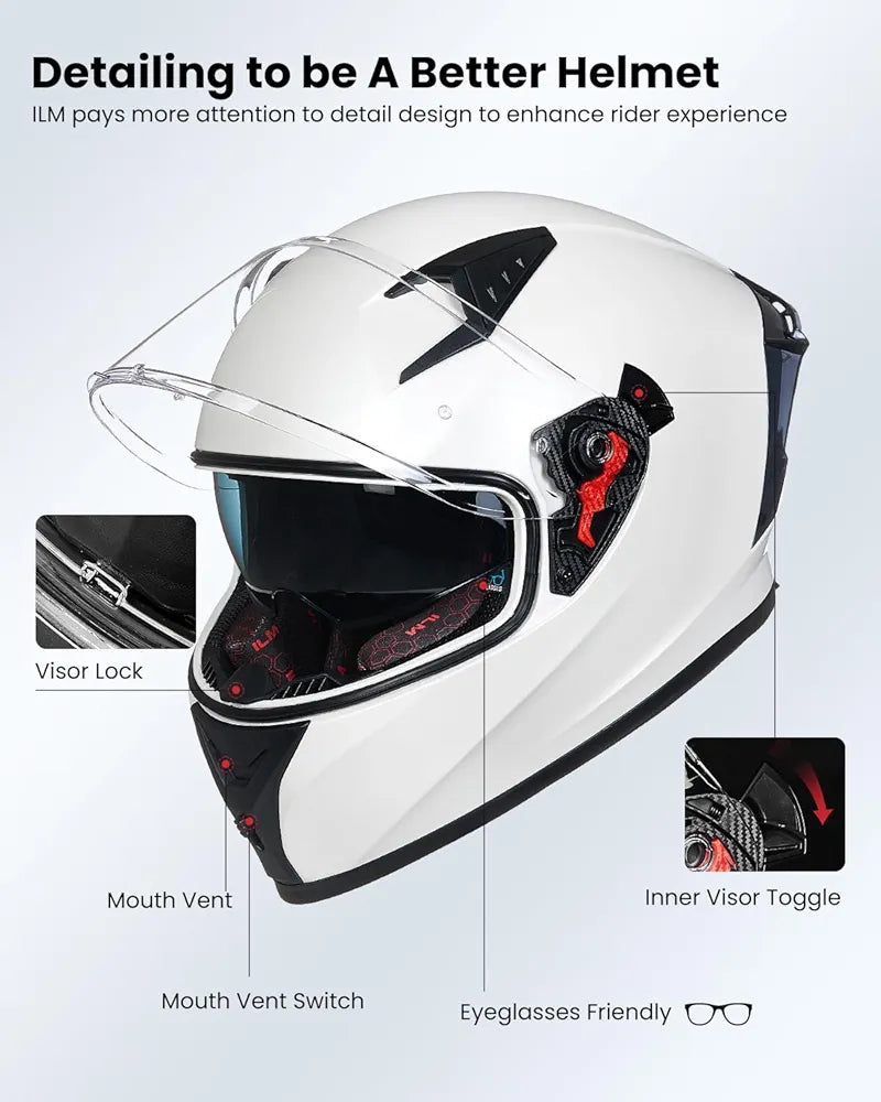 ILM Motorcycle Helmet Full Face Casco DOT Model.            ⭐⭐⭐⭐⭐ (4.9/5)