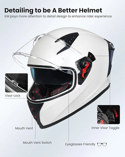 ILM Motorcycle Helmet Full Face Casco DOT Model.            ⭐⭐⭐⭐⭐ (4.9/5)