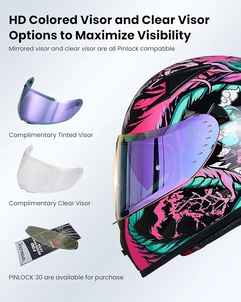 ILM Motorcycle Helmet Full Face Casco DOT Model.            ⭐⭐⭐⭐⭐ (4.9/5)