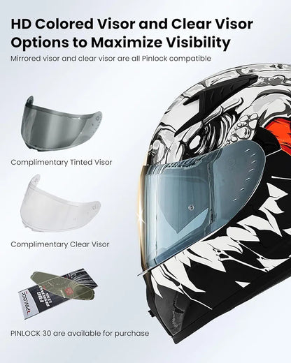 ILM Motorcycle Helmet Full Face Casco DOT Model.            ⭐⭐⭐⭐⭐ (4.9/5)